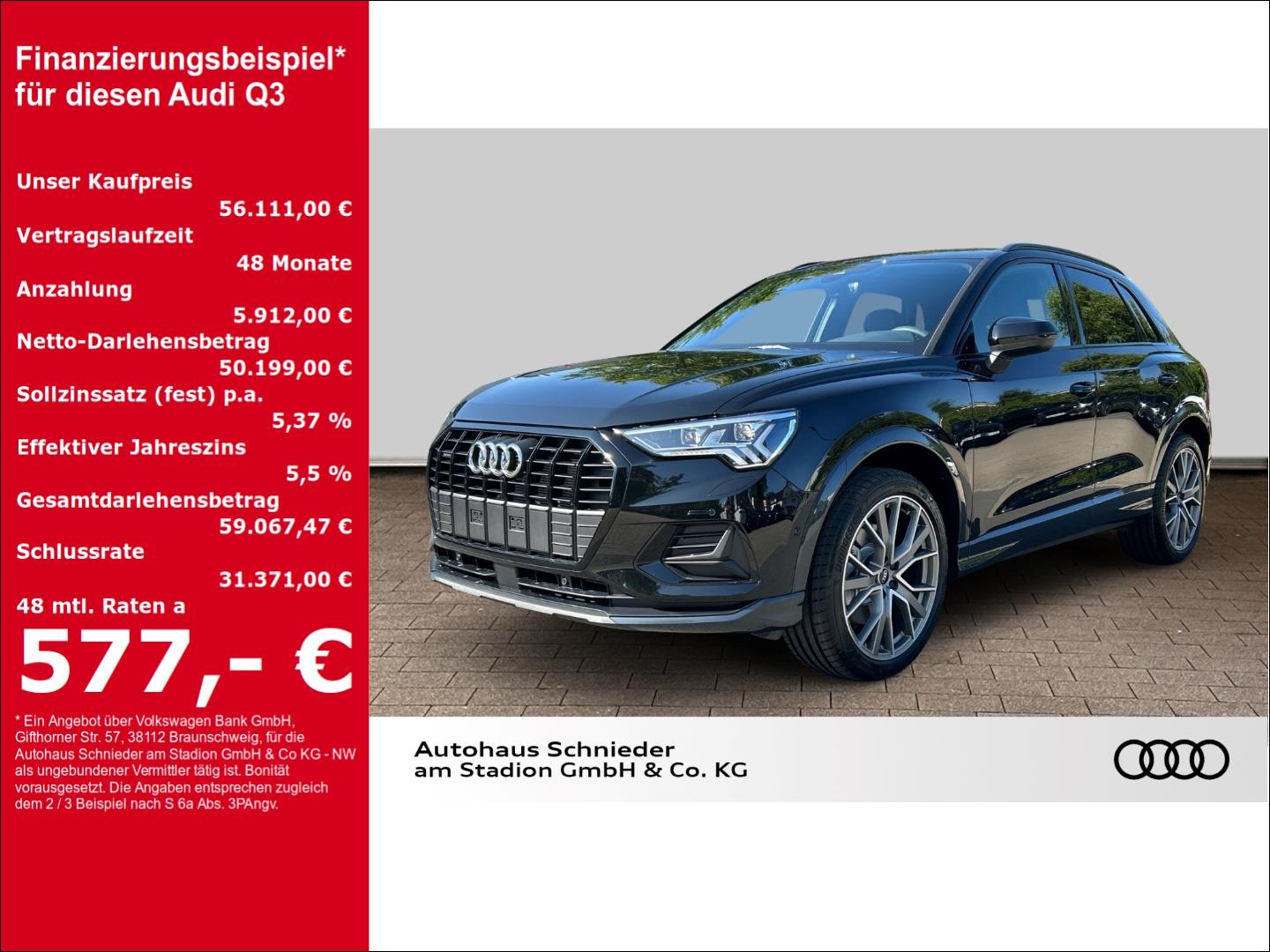 Audi Q3 advanced 40 TFSI quattro S-tronic+AHK+LEDER+M