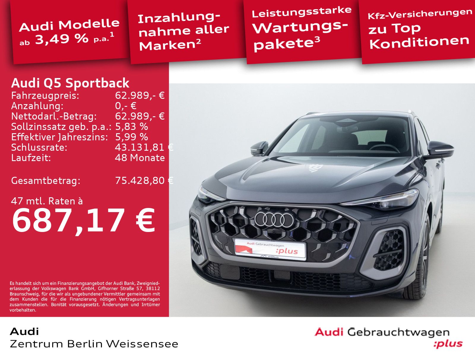 Audi Q5 Sportback TDI QUA 150 kW S-TRO*S-LINE*HUD*B&O imagem 2
