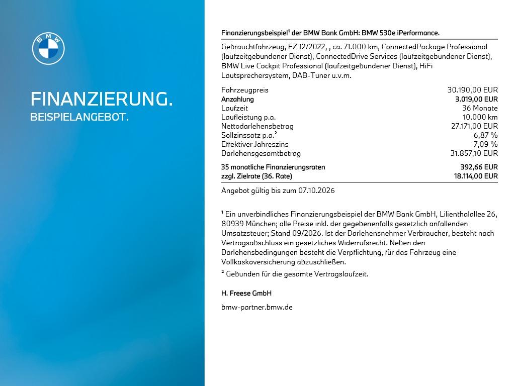 BMW 530e iPerformance AHK 360° PANO RFK HIFI LED SHZ