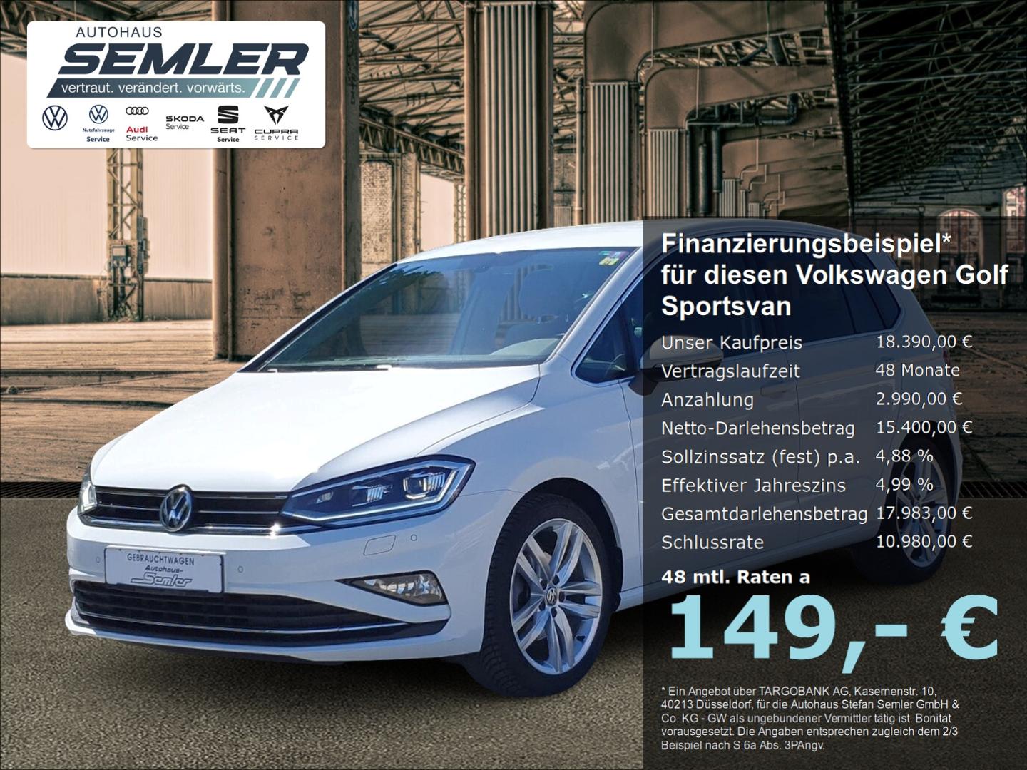 Volkswagen Golf Sportsvan VII Highline 1.5 TSI 6-Gang LED