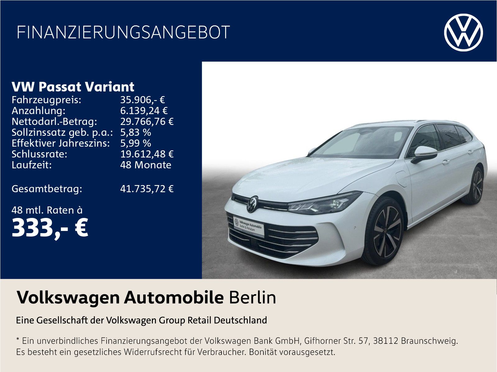Volkswagen Passat Variant 1.5 eHybrid Business Navi LED ACC