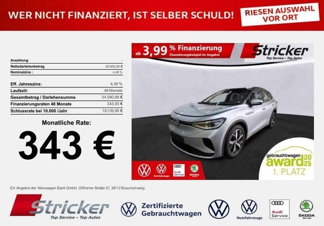 Volkswagen ID.4 GTX 343,-ohne Anzahlung AHK Kamera Wärmepum