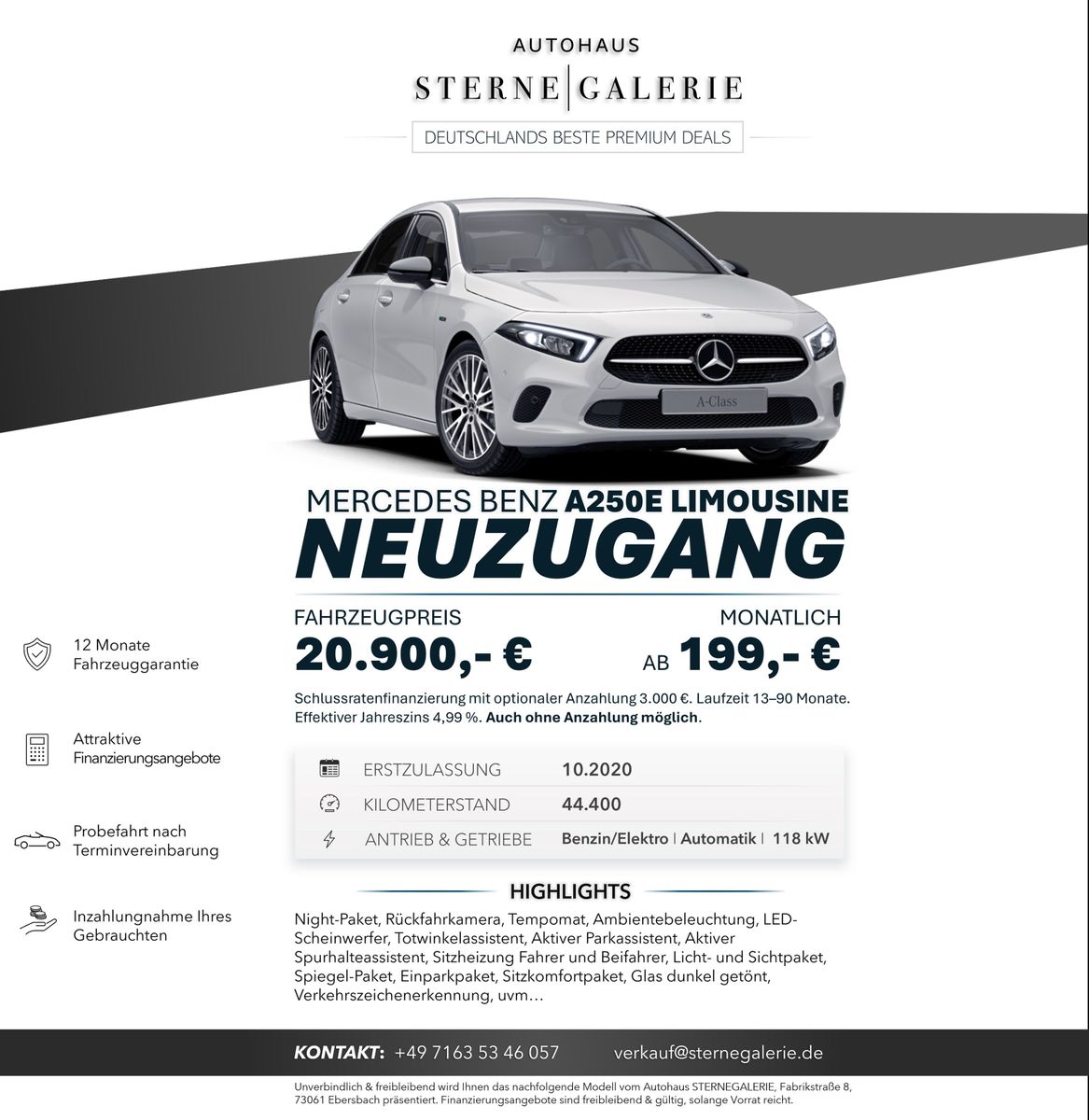 MERCEDES-BENZ A250 E/RÜCKFAHRK/LED/TEMPOMAT/SITZHEIZUNG Bi