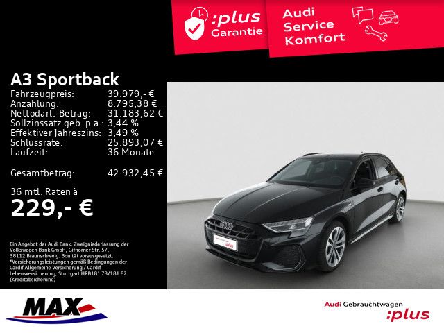 A3 Sportback 40 TFSI e S-LINE MATRIX+KAM+AHK+HUD
