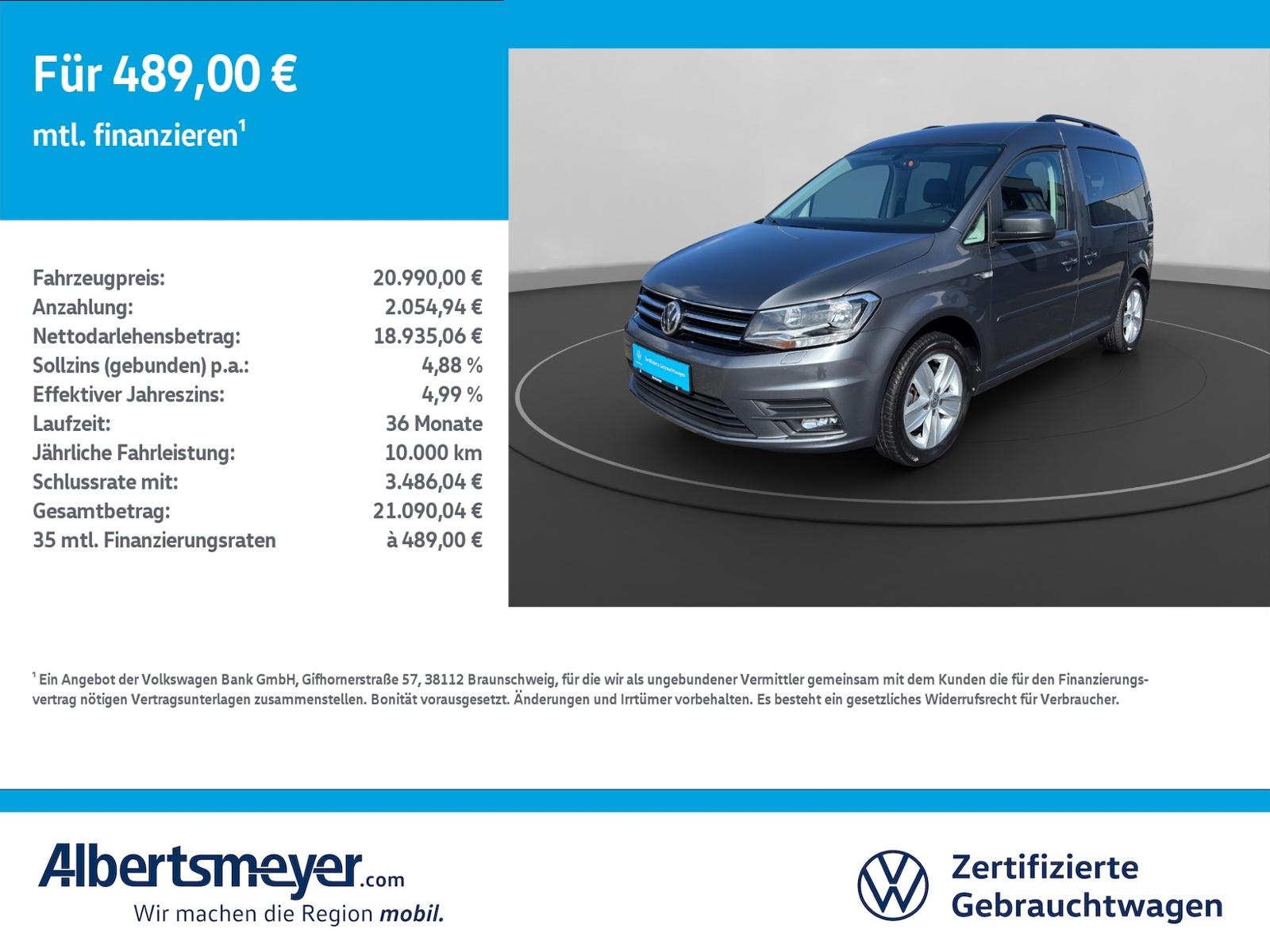 Volkswagen Caddy 2.0 TDI Comfortline +AHK+KAMERA+NAVI