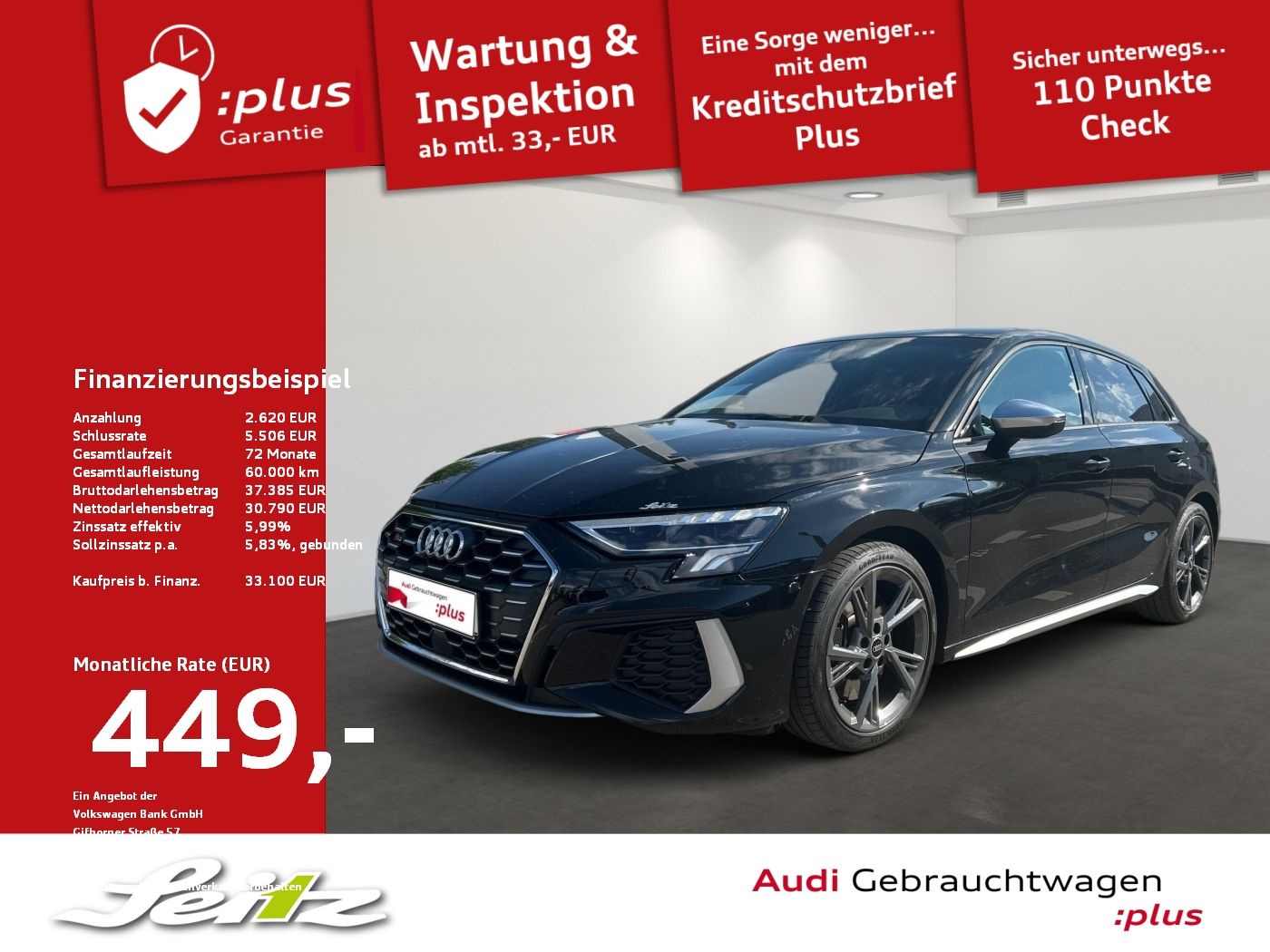AUDI S3 Sportback 2.0 TFSI quattro *LED*KAMERA*NAVI*