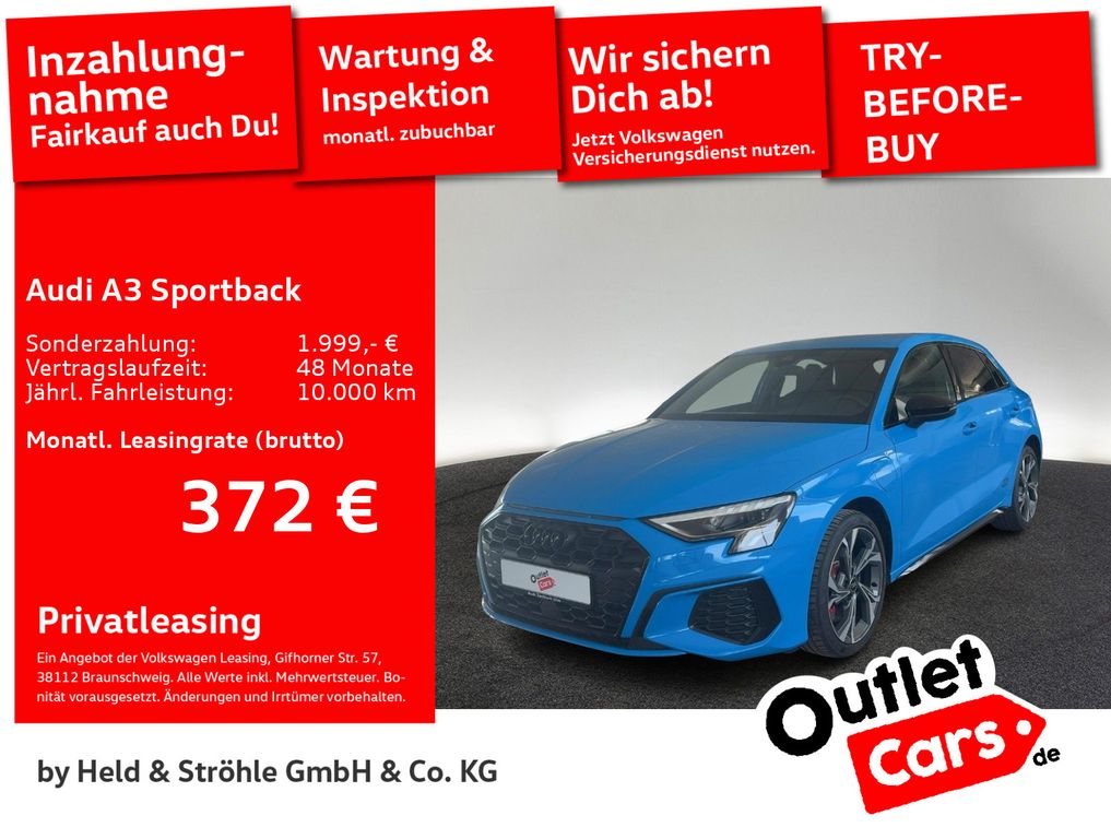 A3 Sportback 45 TFSI e S-Line BLACK LED NAV+ KAM