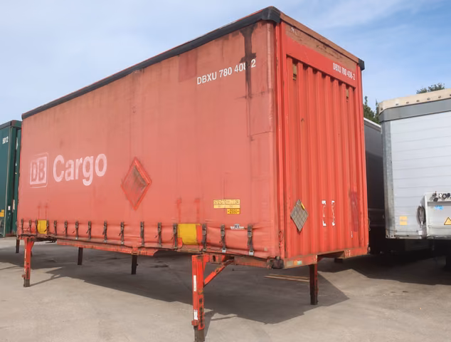 Alt producător Andere Lübtheen Jumbo Wechselbrücke Hubdach 7,70 m