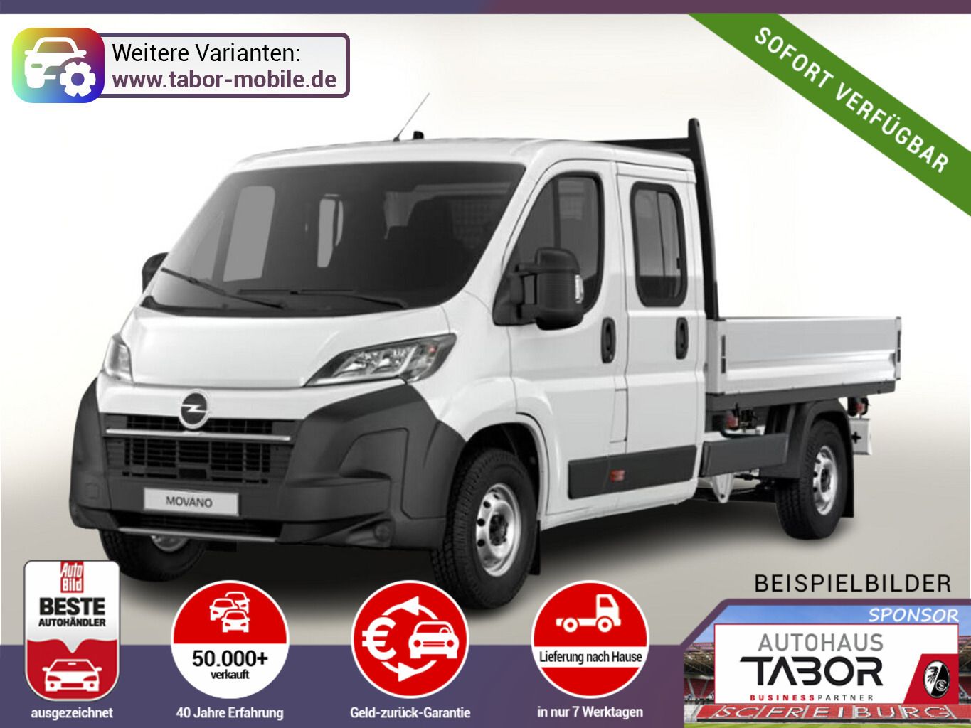 Opel Movano Pritsche Doka 35 L3 Kam Klima UVP-43%*