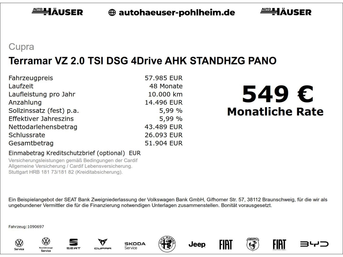 Cupra Terramar VZ 2.0 TSI DSG 4Drive AHK STANDHZG PANO imagem 2