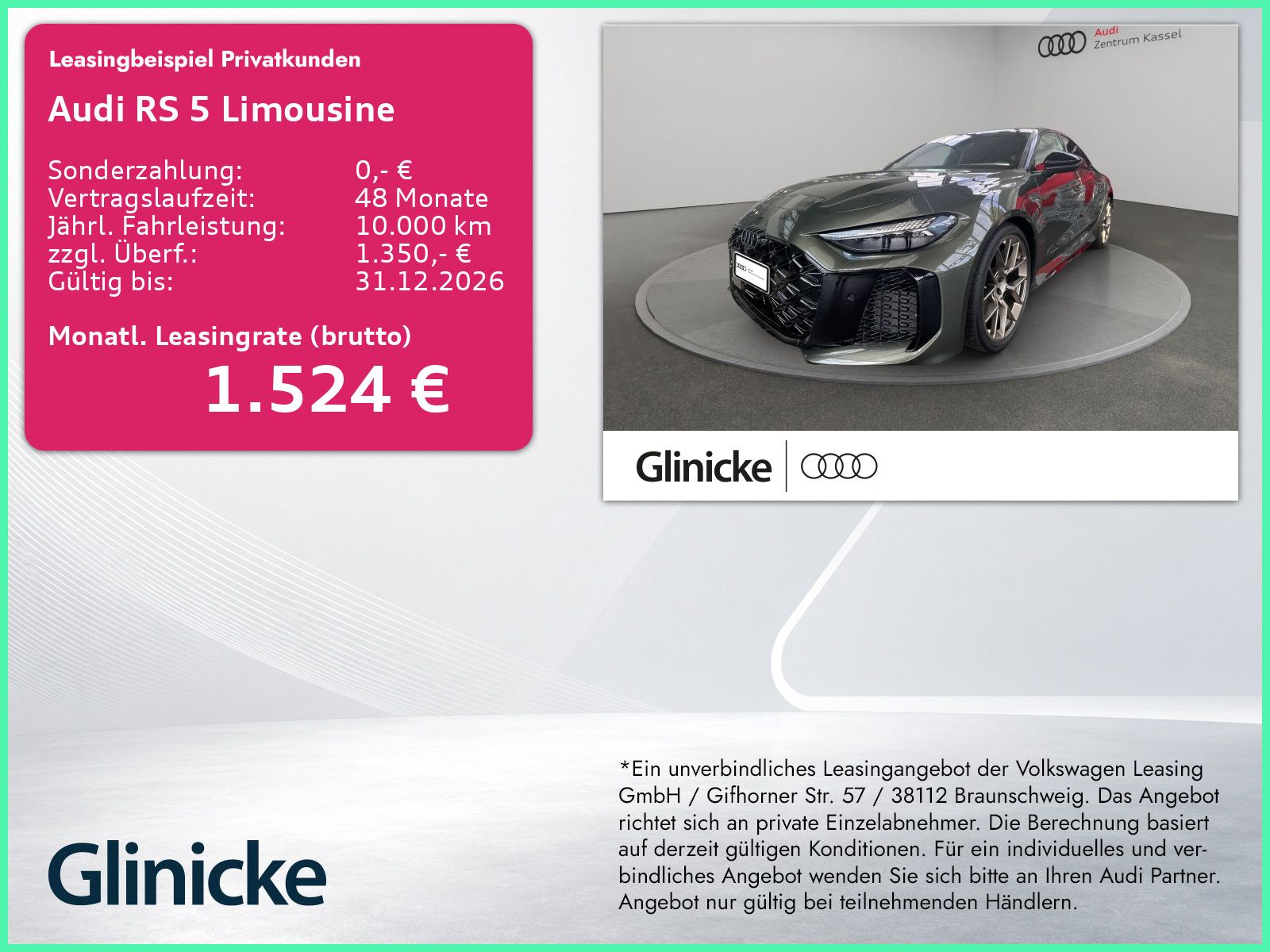 Audi RS 5 Limousine Matrix HuD AHK B&O Tech pro 360°
