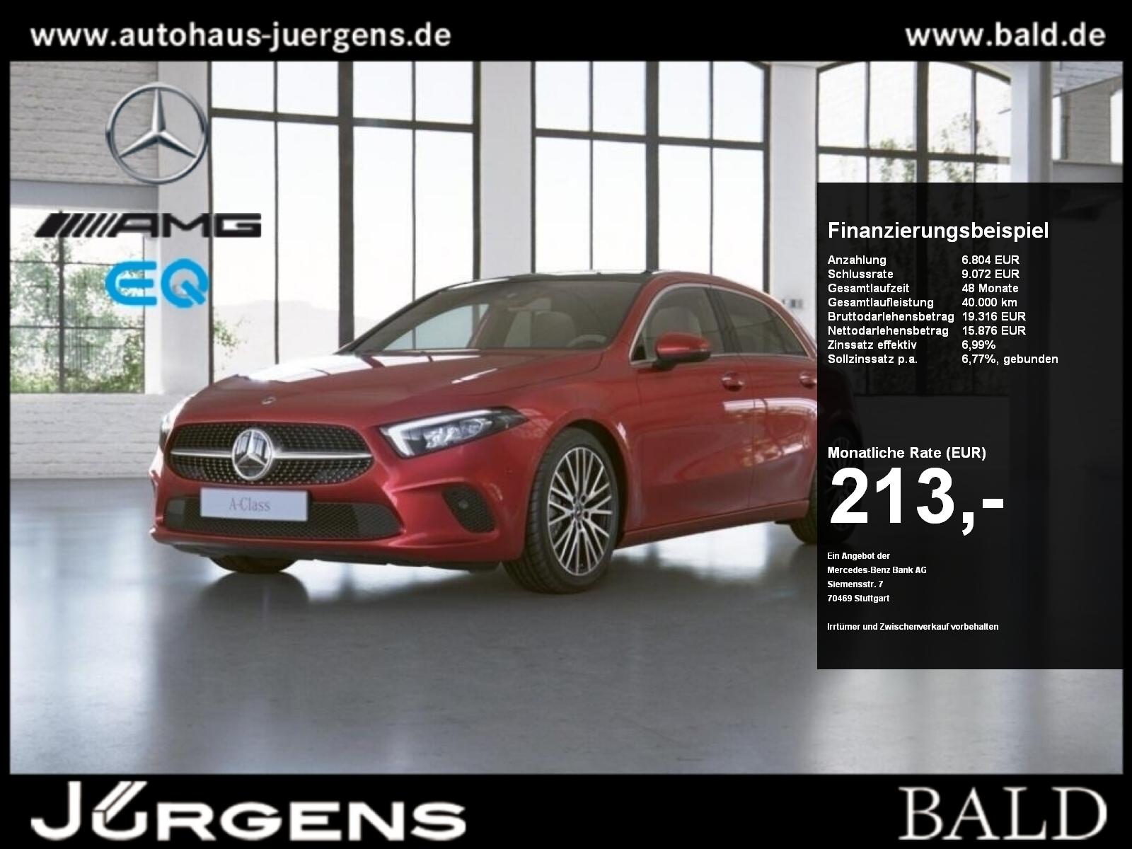 Mercedes-Benz A 200 Progressive/LED/Cam/Pano/Totw/Ambiente/18'