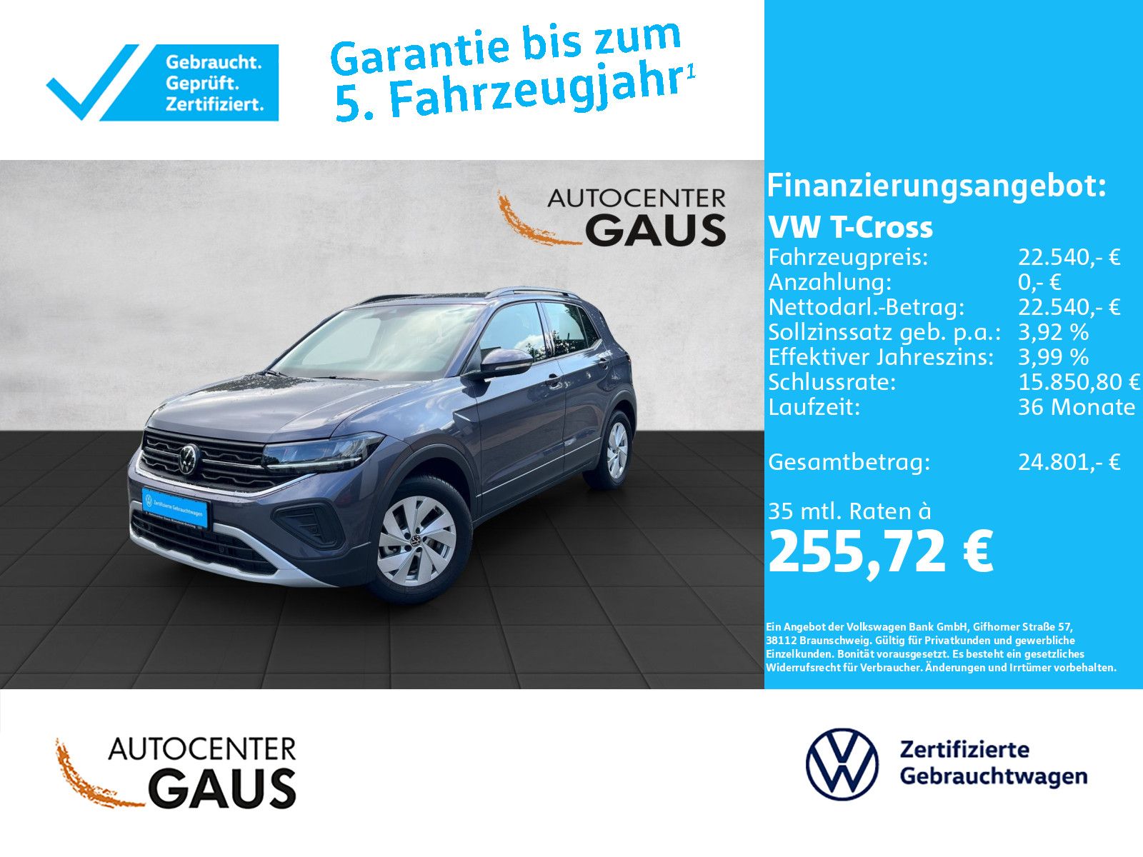 T-Cross Life 1.0 TSI*LED*AHK*ACC*Navi