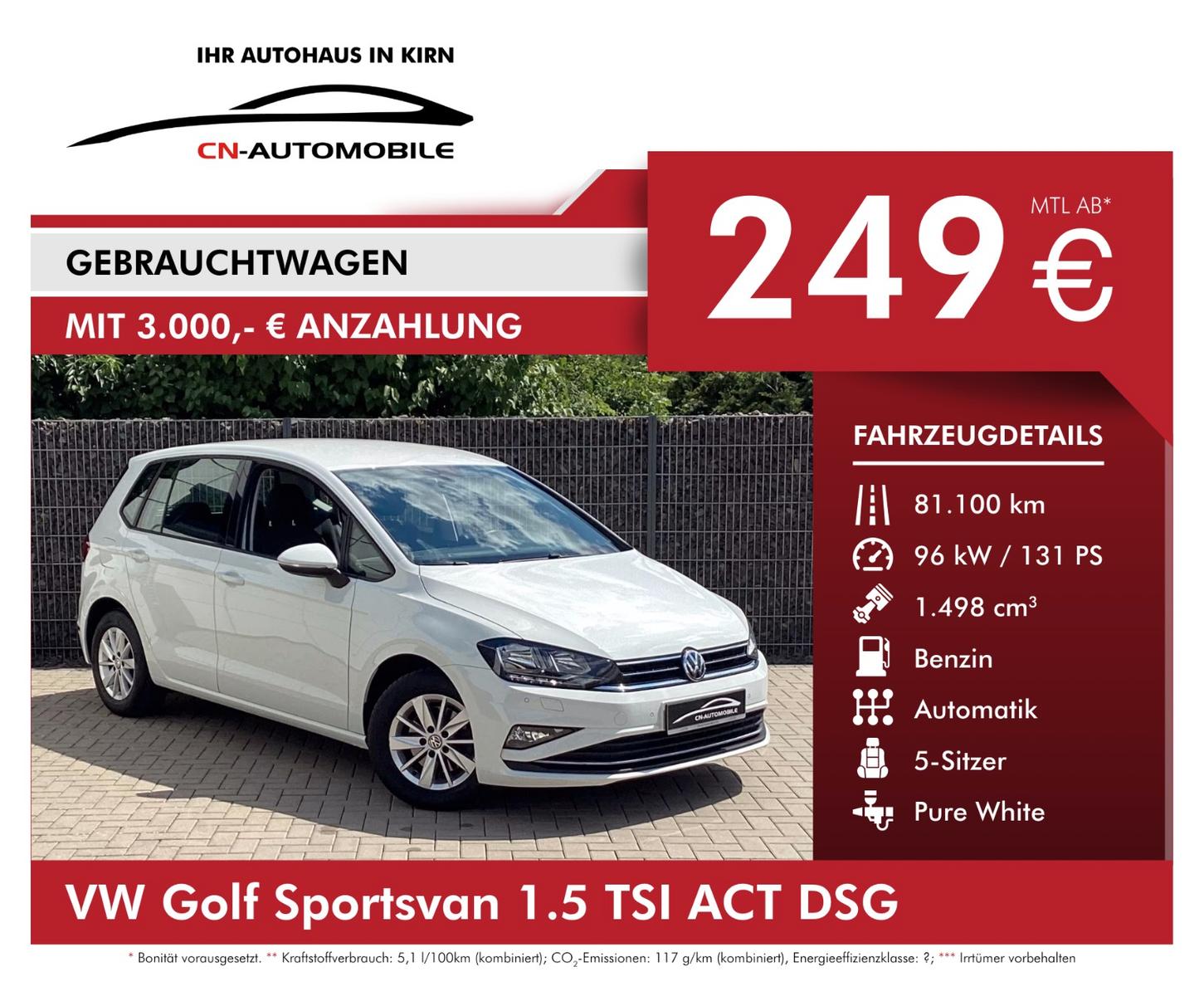 Volkswagen Golf Sportsvan 1.5 TSI ACT DSG Comfortline