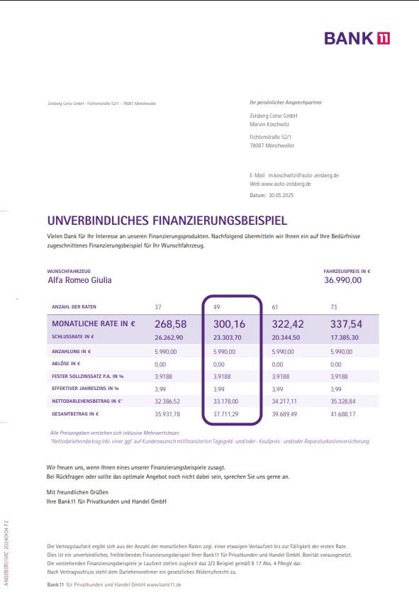 Fahrzeugabbildung Alfa Romeo Giulia MY23 Veloce 2.2 Diesel Q4 Prem+Assis.-Pak