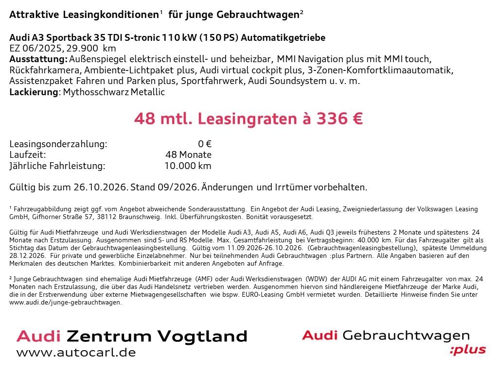 Audi A3 Sportback 35TDI S-tron S-LINE 5JG/NAV/RFK imagem 2