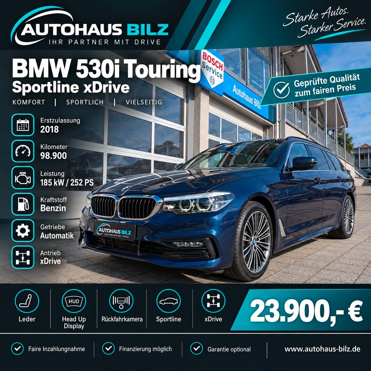 Gebrauchtwagen BMW 530i 530i Touring xDrive Sport Line*Hud*Business*Lede in Würzburg