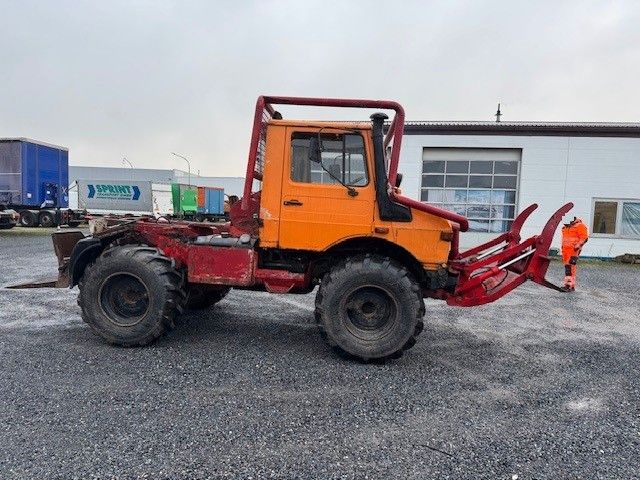 Unimog U 1400 Holz Rücker Seilwinde Fernbed Stütze vu h