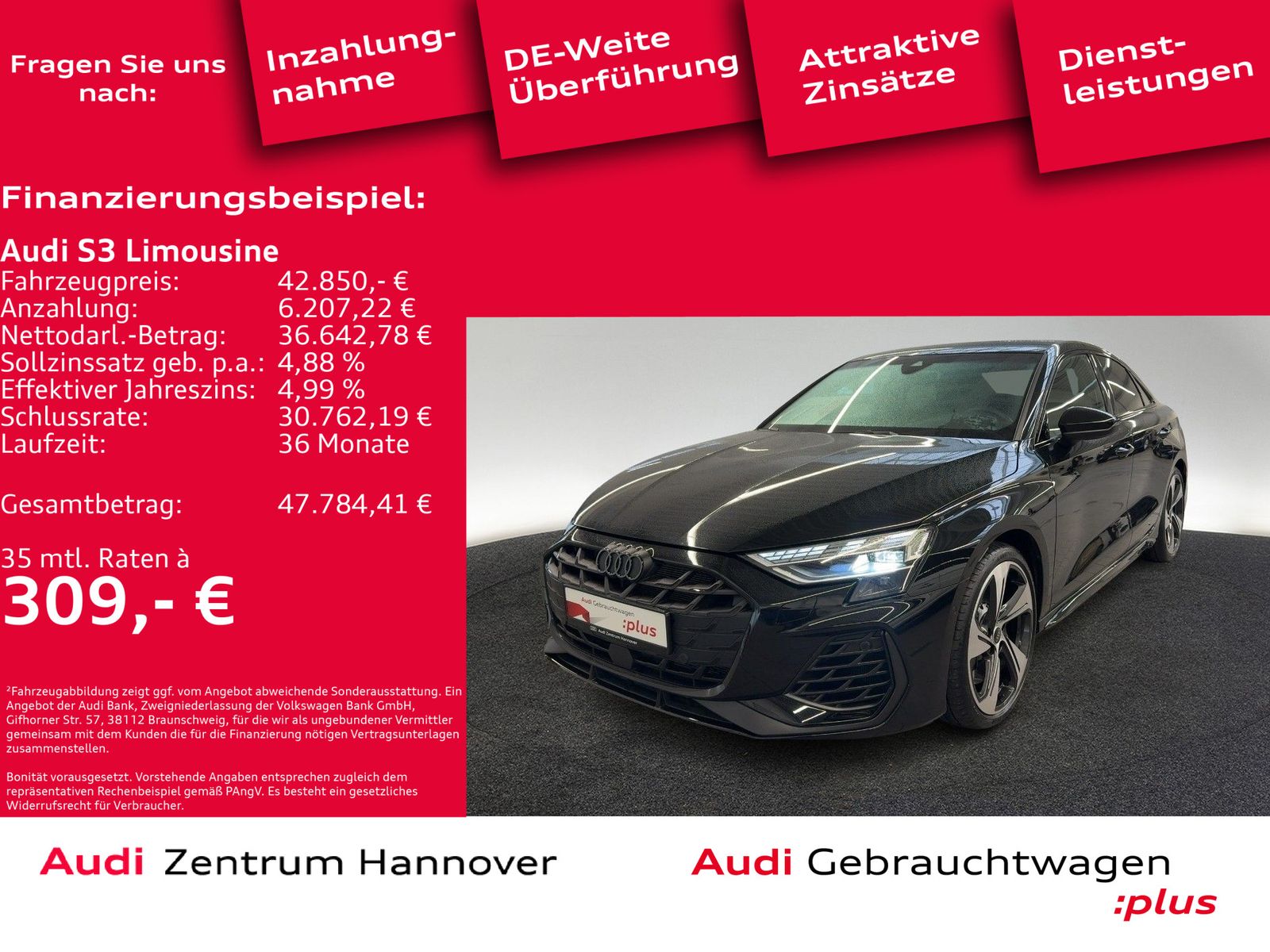 Audi S3 Limousine 2.0 TFSI Kamera ACC virtual Navi