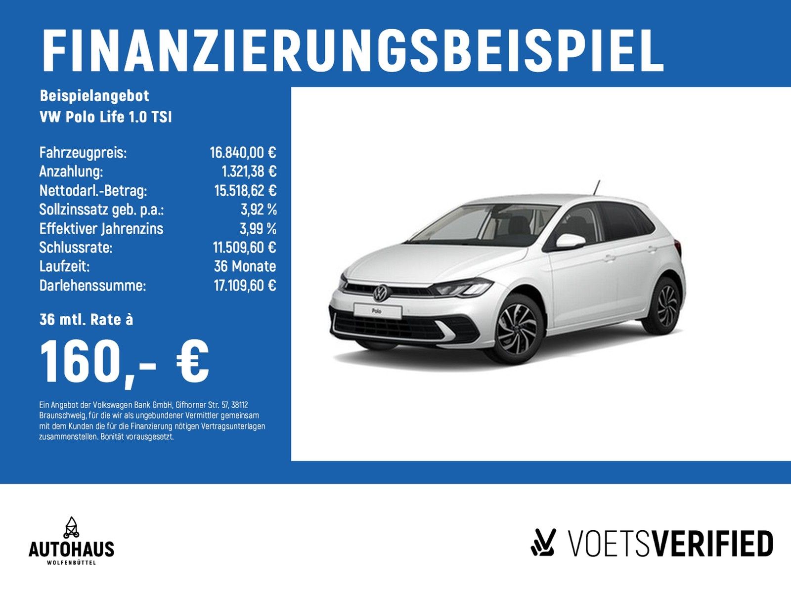 Volkswagen Polo Life 1.0 TSI KLIMA+SHZ.+LED