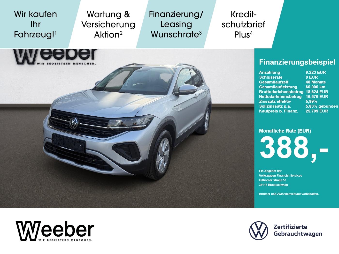 Volkswagen T-Cross Life *KAMERA*ACC*LED*APP CONNECT*SHZ*