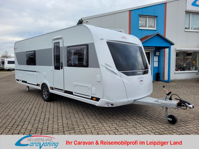 Neuseenland Caravaning Fahrzeugverkauf LMC Musica 542E *Klimaanlage*Heckbad*Einzelbetten*