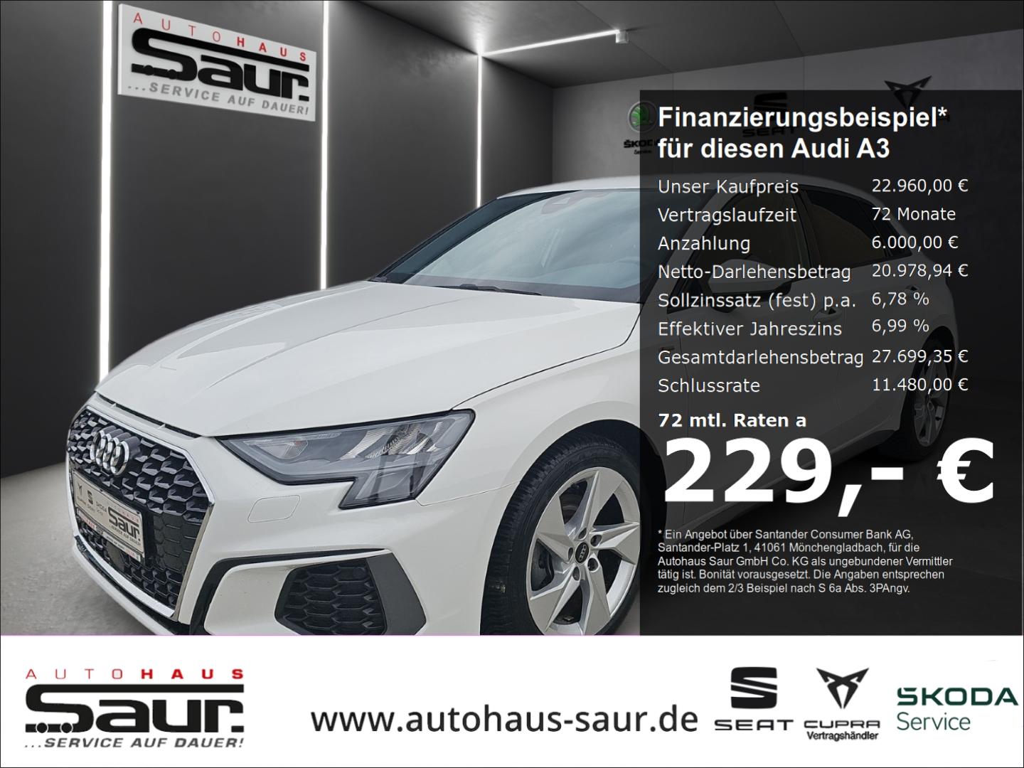 Audi A3 Sportback 30 TFSI S line 1.0 S-tronic SHZ PDC, миниатюра 2