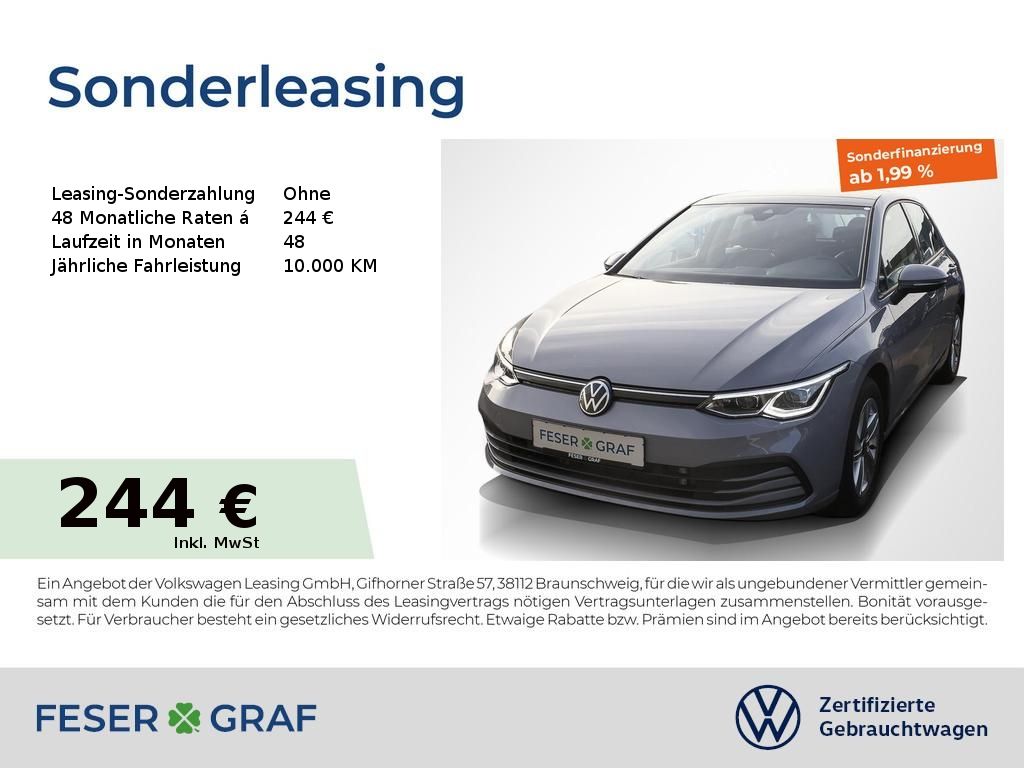 Volkswagen Golf 8 Life 1.0 TSI Navi Pano LED SiHz
