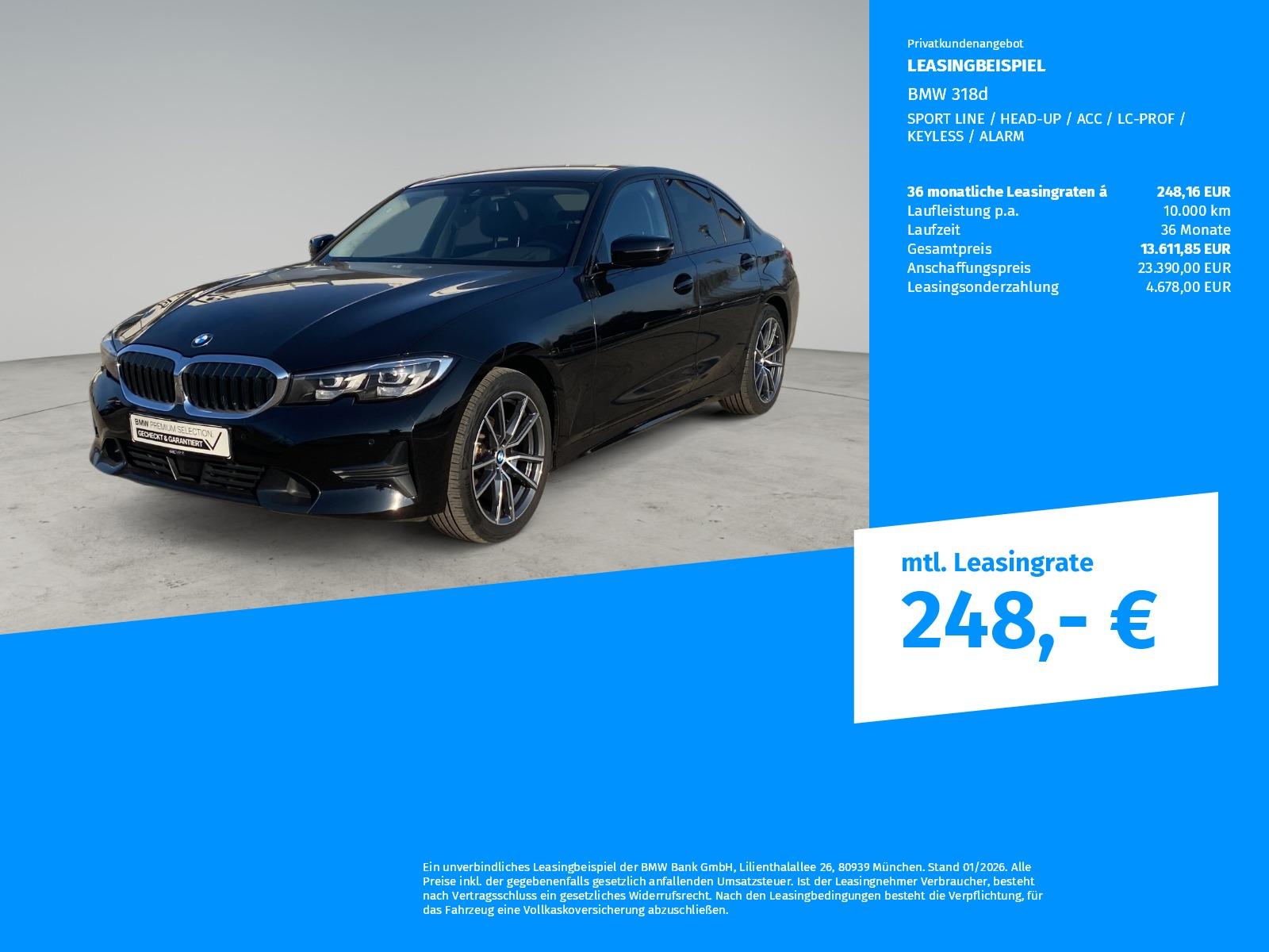 BMW 318d SPORT LINE / HEAD-UP / ACC / LC-PROF / KEYL