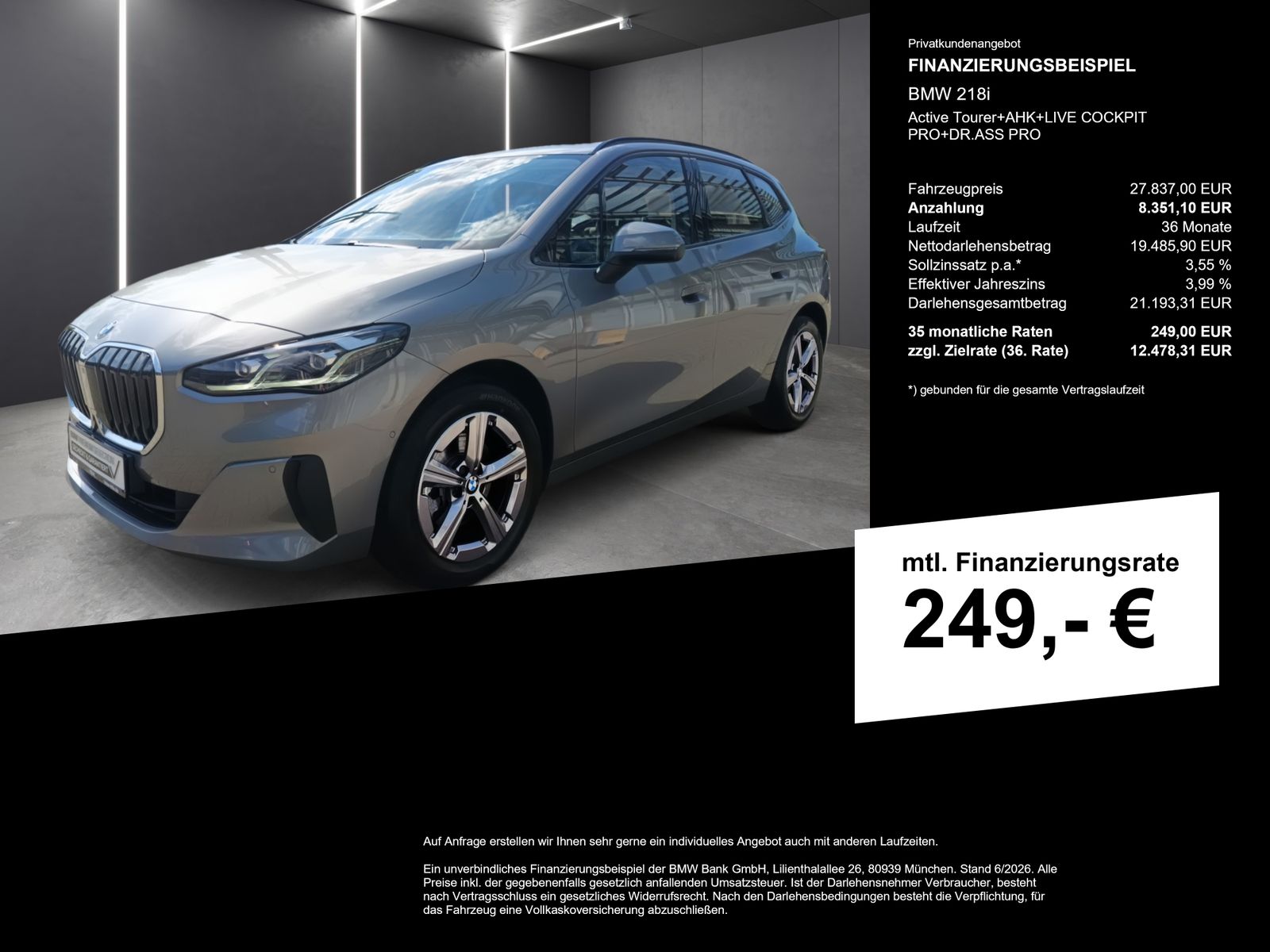 BMW 218i Active Tourer+AHK+LIVE COCKPIT PRO+DR.ASS P imagem 2