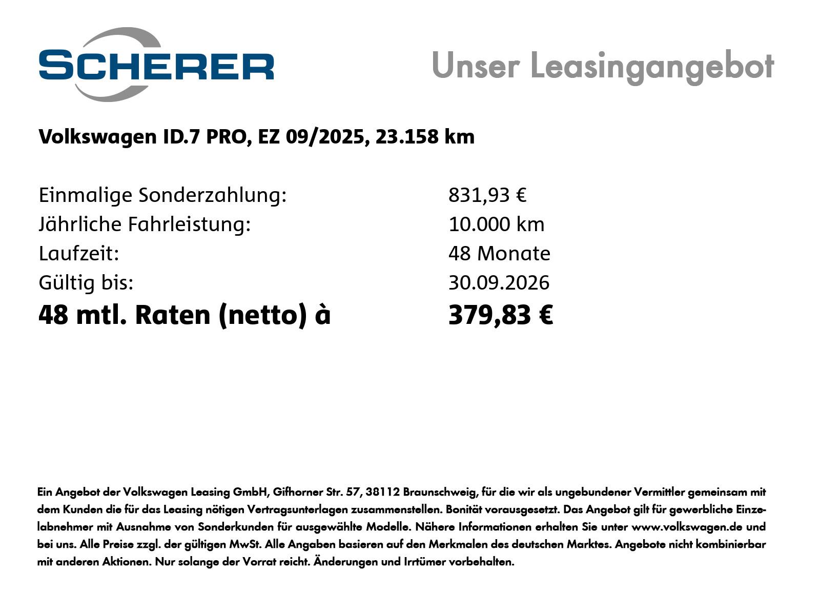 Volkswagen ID.7 Pro electric 82kwh SOH 100% WP IQ.DRIVE ARE