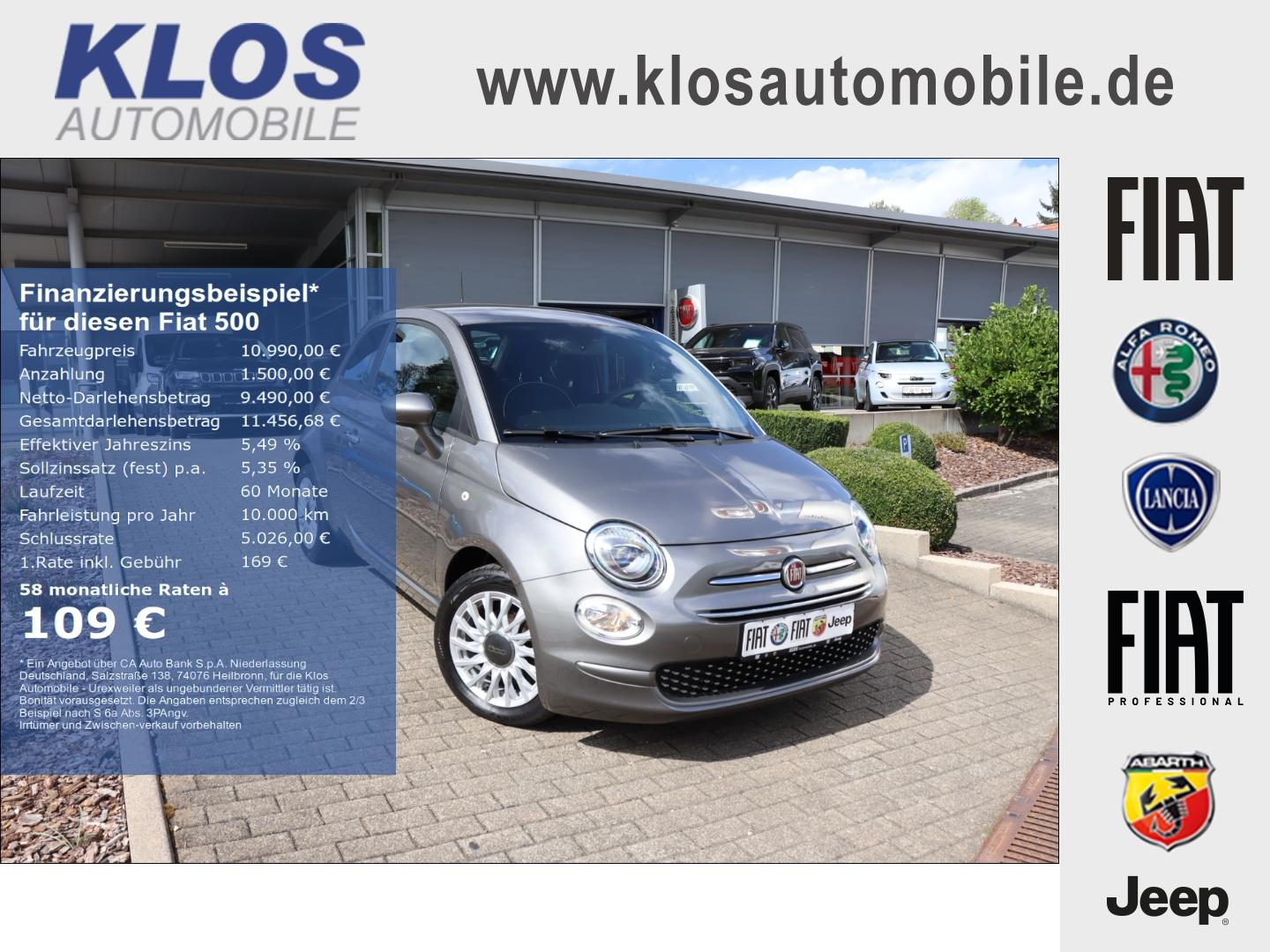 Fiat 500 LOUNGE 1.0 GSE HYBRID CARPLAY KLIMA PDC KOMF