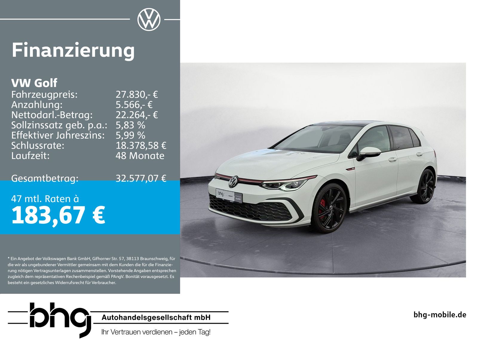 Volkswagen Golf 2.0 TSI OPF GTI PanoDach MatrixLED Navi con