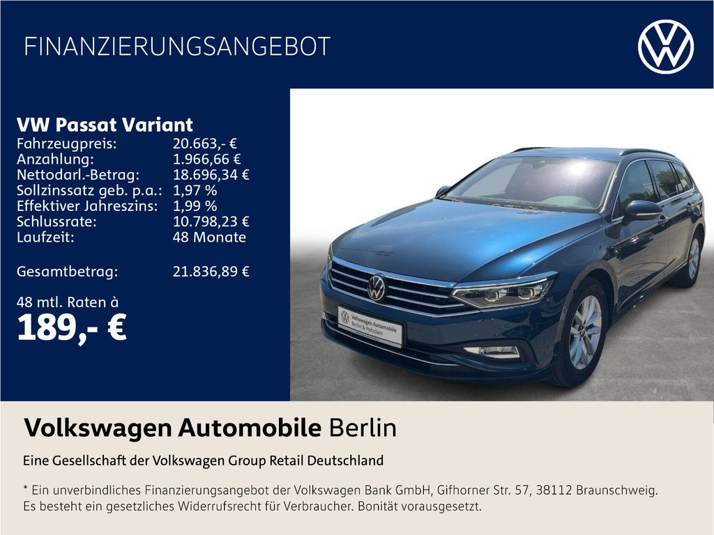 Passat Variant 2.0 TDI DSG Business Navu LED SHZ