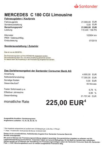Fahrzeugabbildung Mercedes-Benz C 180 CGI Lim >AUT/NAV/LED/SHZ/PDC/KAM/Distronic