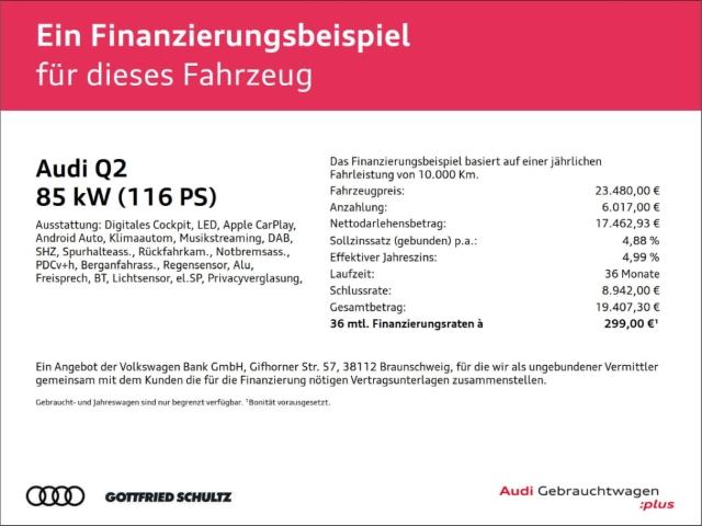 Audi Q2 Advanced 30 TDI S-TRONIC LED APP SHZ MUFU   F