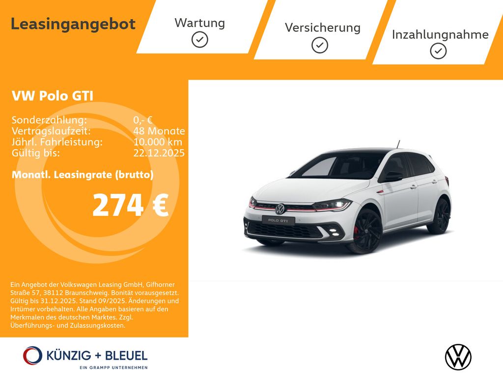Polo GTI 2,0 l TSI 207 PS DSG+Rückf+Design Pak+
