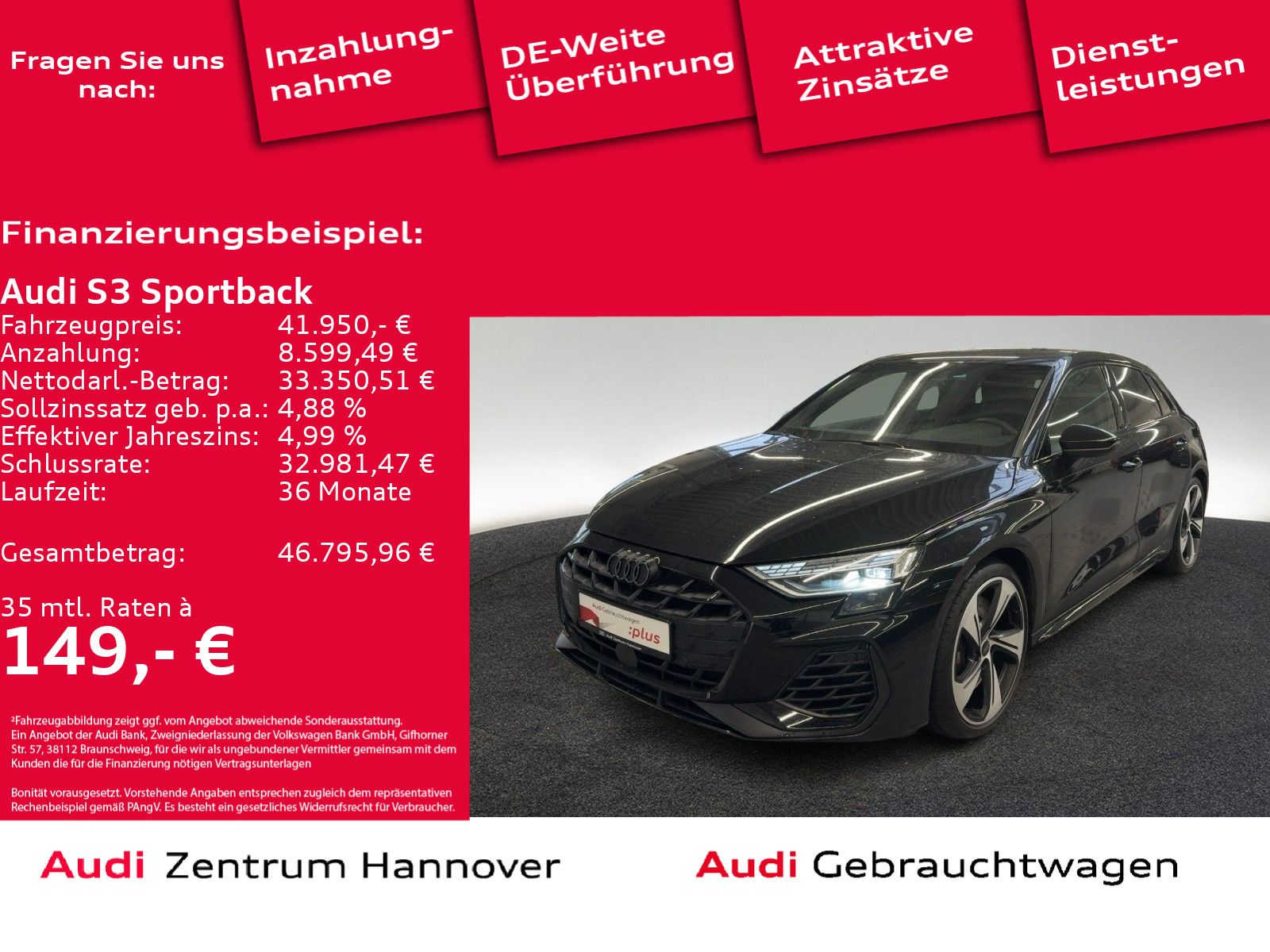 Audi S3 Sportback 2.0 TFSI Kamera Navi LED DAB