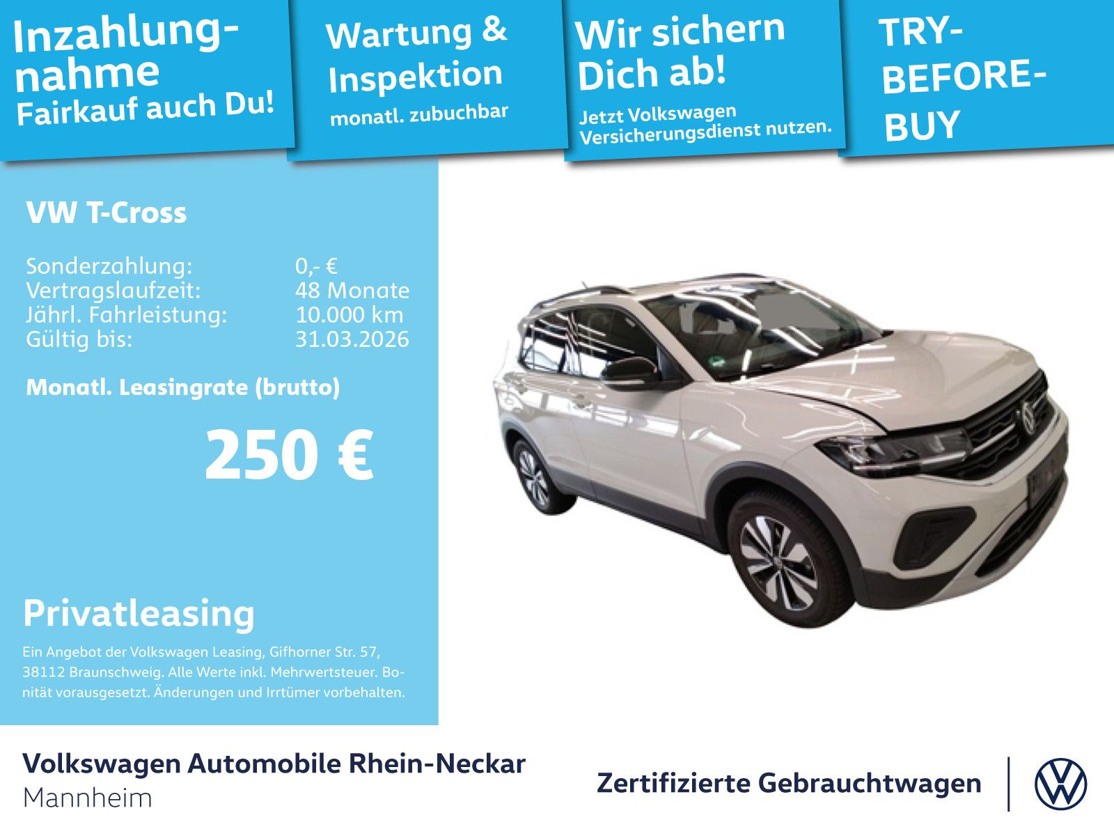 Volkswagen T-Cross 1.0 TSI GOAL DSG GAR 2030 Kamera PDC LED