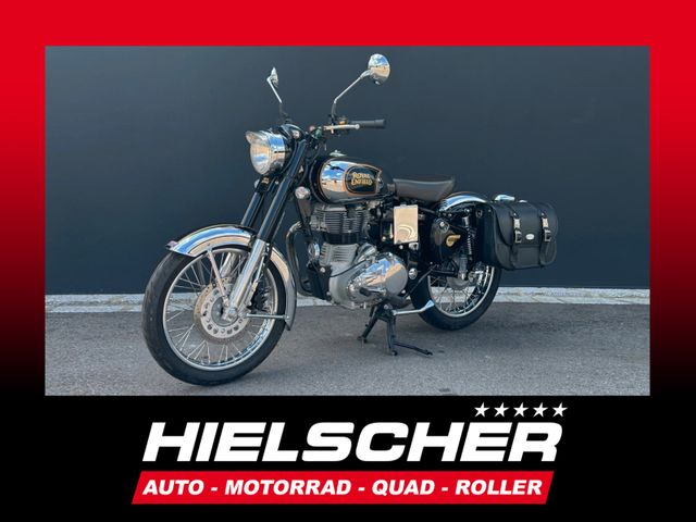ROYAL ENFIELD Classic 500 Chrom-Black inkl. Satteltaschen