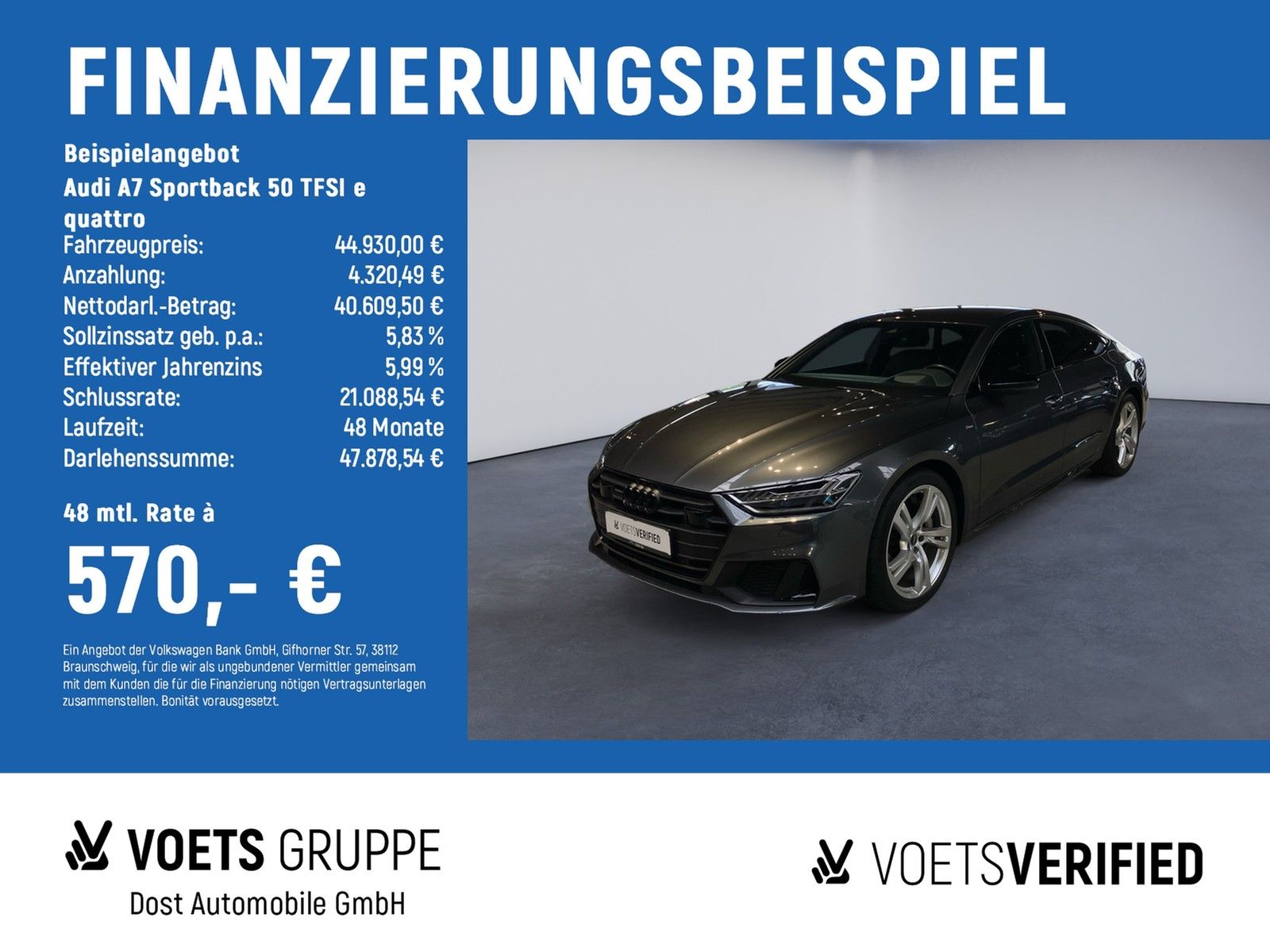 Audi A7 Sportback 50 TFSI e quattro AHK+B&O+HuD+PDC