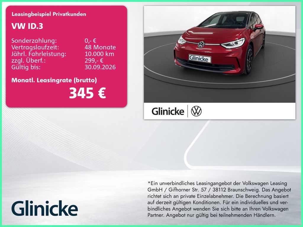Volkswagen ID.3 Pro Performance Max Pano Matrix LM 18" Navi