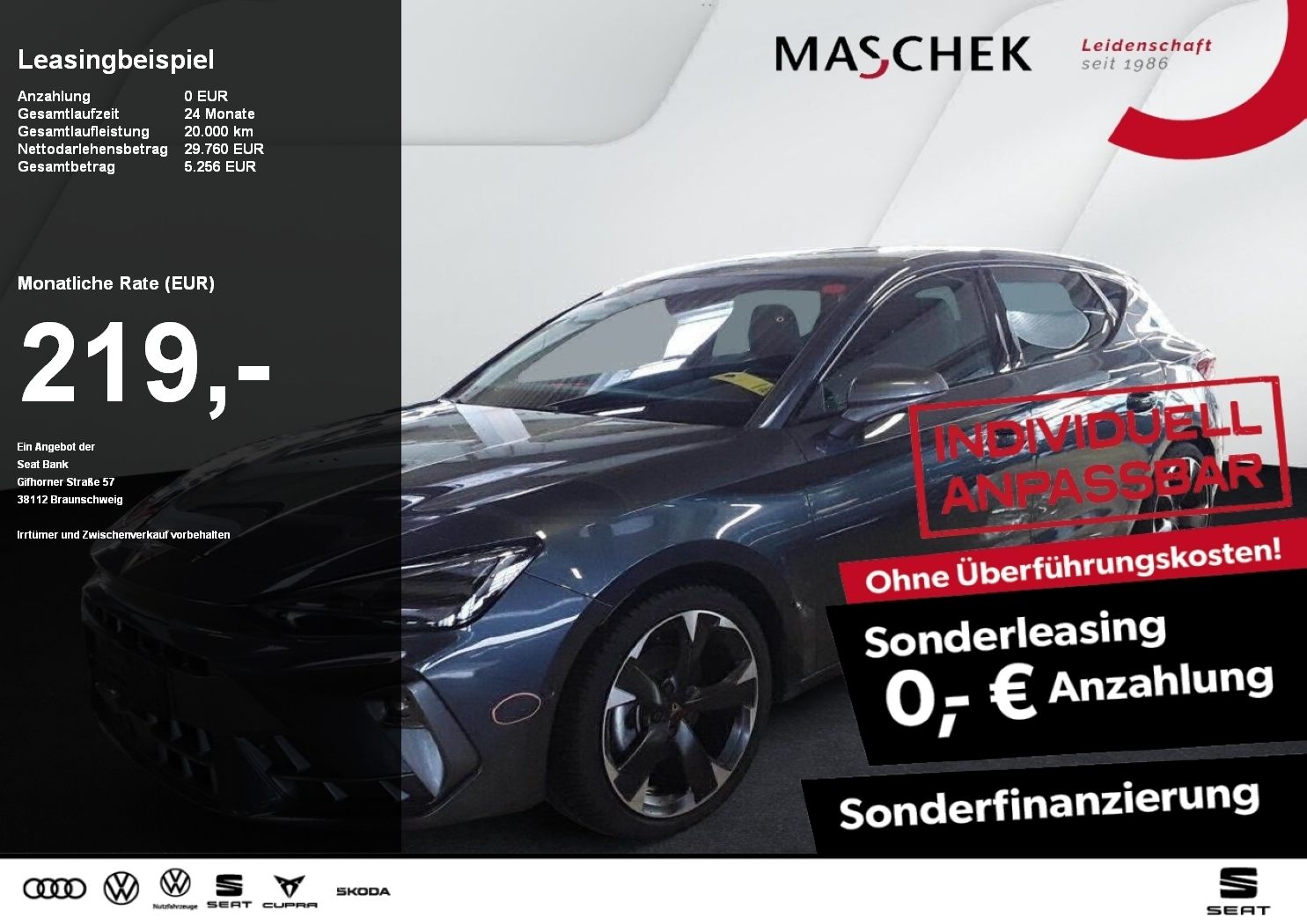 Cupra Leon 2.0 TDI Sonderleasing ohne zzgl Kosten! ACC