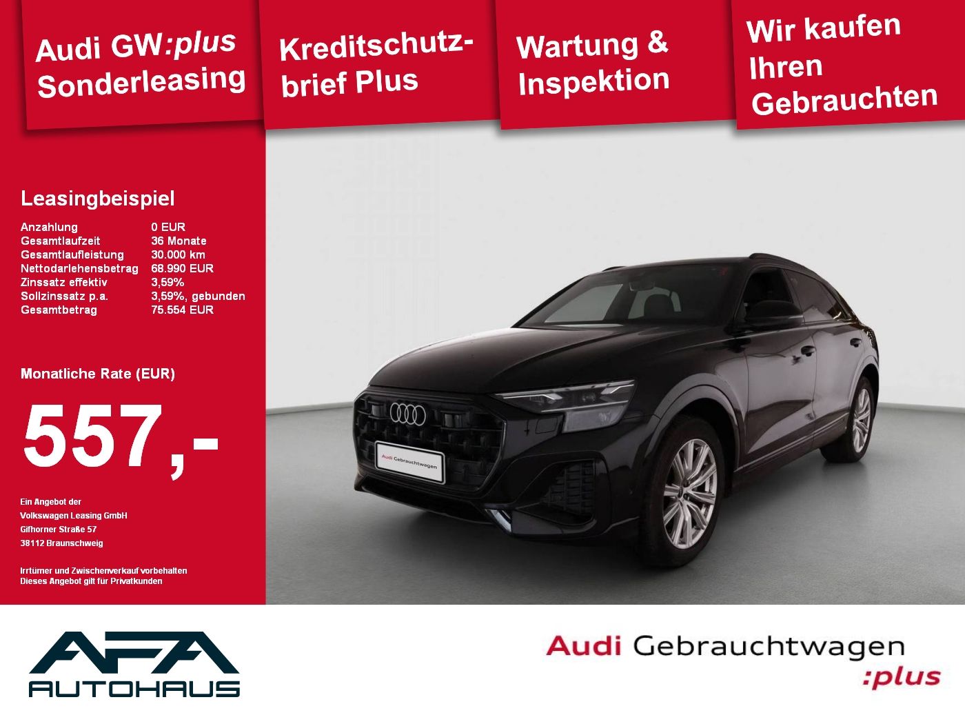 Audi Q8 45 TDI qu. tiptr. Luft*AHK*Matrix*Opt.Schwarz
