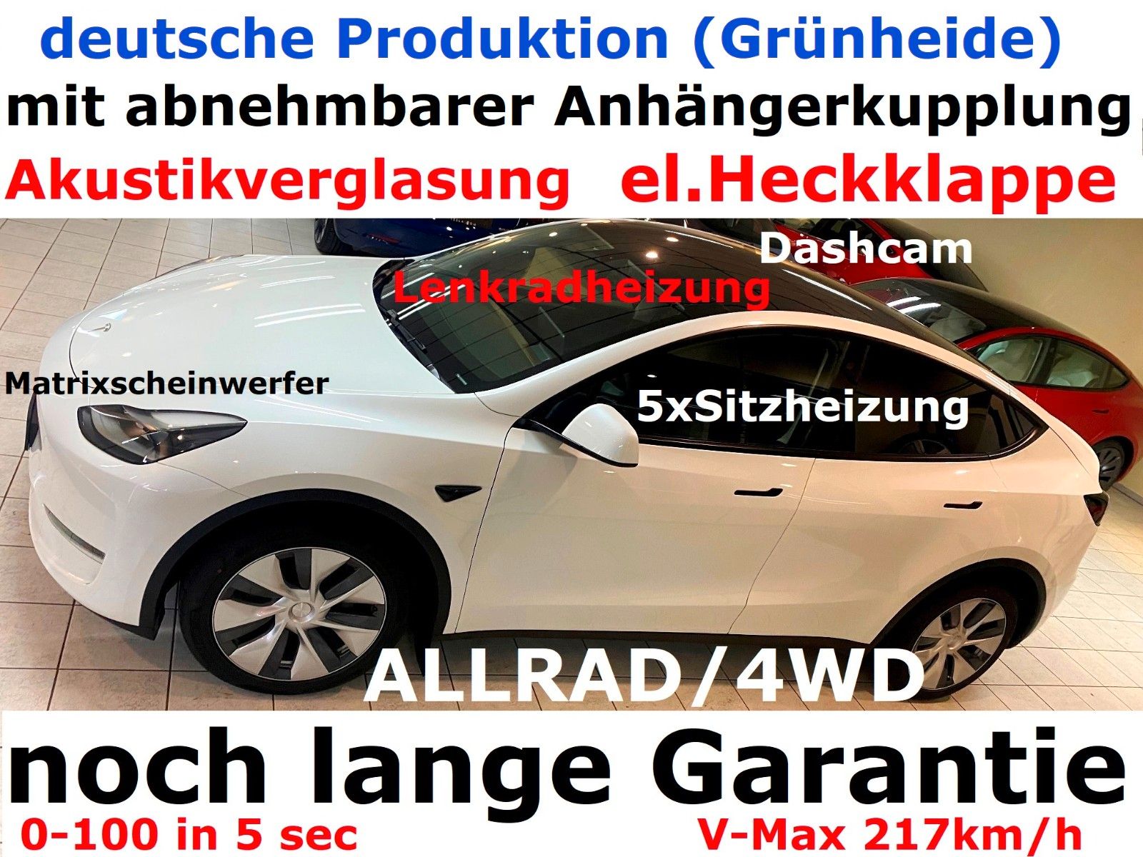 Tesla Model Y LR AWD AHK abnehmbar kauf auch Tesla an