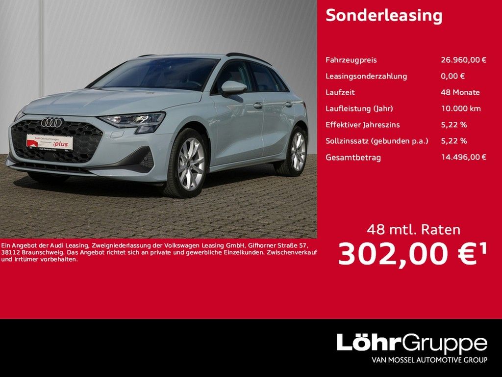 Abbildung Leasingangebot Audi A3 Sportback 35 TFSI 6 Gang GWP