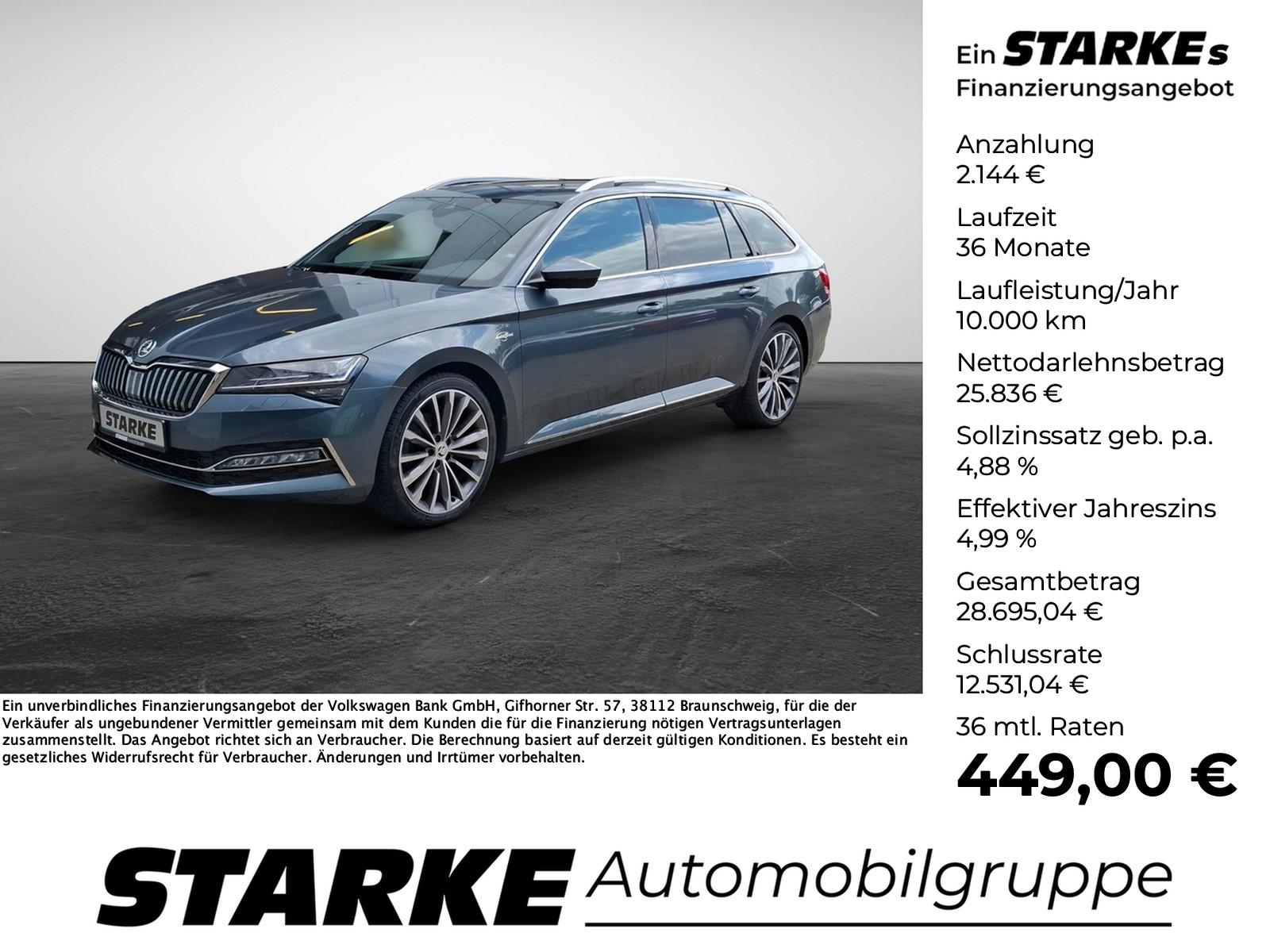 Skoda Superb Combi 2.0 TSI DSG L&K  Panodach AHK Stand