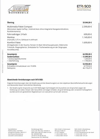 Etrusco CV600 BB 12.099,00€ Preisvorteil!