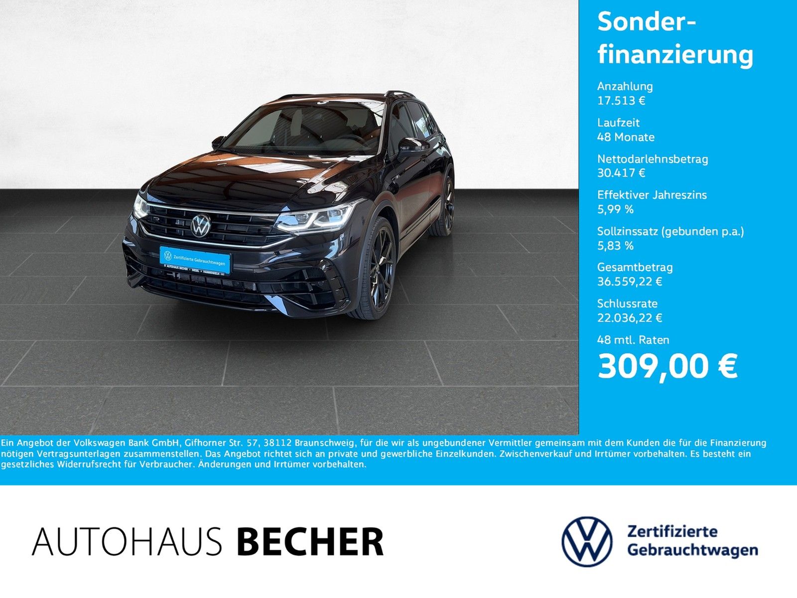 Volkswagen Tiguan R 2.0 TSI 4MOTION DSG AHK Navi Rückfahrk