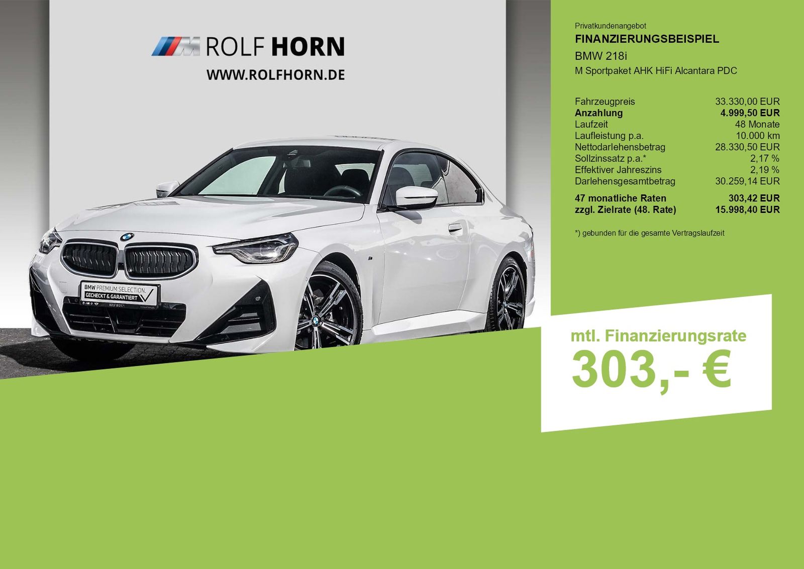 BMW 218i M Sportpaket AHK HiFi Alcantara PDC foto 3